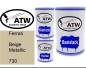 Preview: Ferrari, Beige Metallic, 730: 500ml Lackdose + 500ml Klarlack + 250ml Härter - Set, von ATW Autoteile West.